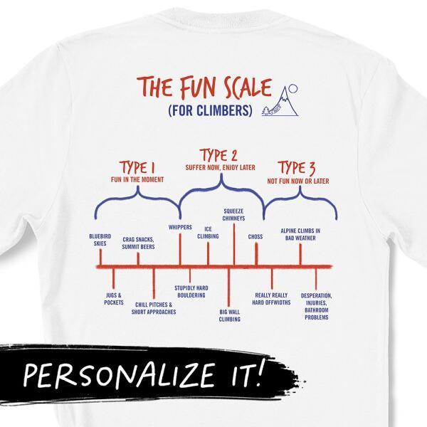 rock climbing t-shirts gifts - Customizer-The Fun Scale — Personalized T-Shirt - Dynamite Starfish - gift for climber